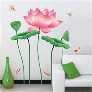 Christine創意組合DIY壁貼/牆貼/兒童教室佈置 蓮花蜻蜓（可重複貼）【金石堂、博客來熱銷】