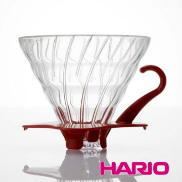 HARIO V60紅色02玻璃濾杯1~4杯  VDG－02R