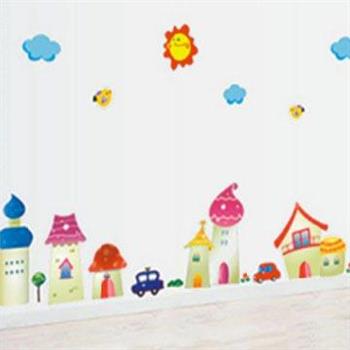 Christine創意組合DIY壁貼/牆貼/兒童教室佈置 快樂小鎮（可重複貼）【金石堂、博客來熱銷】