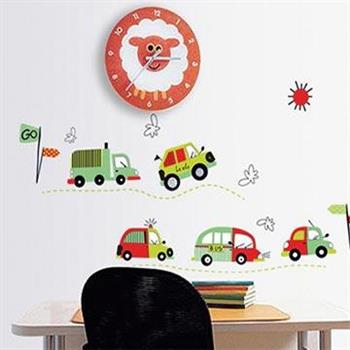 Christine創意組合DIY壁貼/牆貼/兒童教室佈置 車車快跑（可重複貼）【金石堂、博客來熱銷】