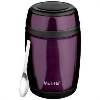 【MoliFun魔力坊】不鏽鋼真空保鮮保溫罐/燜燒罐/食物罐－時尚紫（550ml）