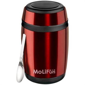 【MoliFun魔力坊】不鏽鋼真空保鮮保溫罐/燜燒罐/食物罐550ml－寶石紅【金石堂、博客來熱銷】