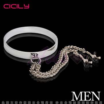 虐戀精品CICILY－男用頸套+乳夾