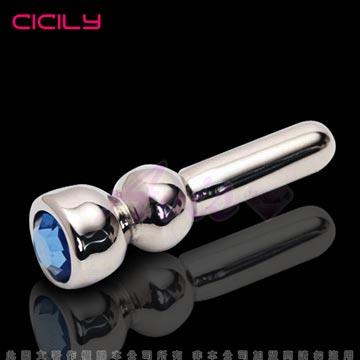 虐戀精品CICILY－馬眼單珠－寶石金屬棒阻尿器