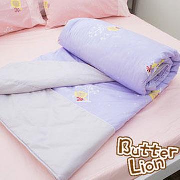【奶油獅】怡情葉語系列－台灣製造－100%精梳純棉涼被5*6尺（幻紫）