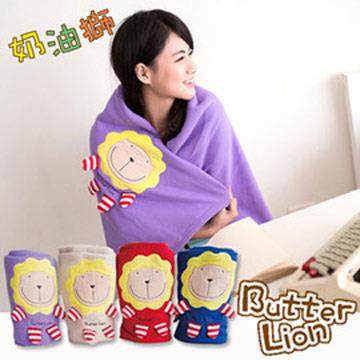 奶油獅 正版授權－台灣製造－舒適輕柔造型毯（1入）－紫（可當暖手枕）
