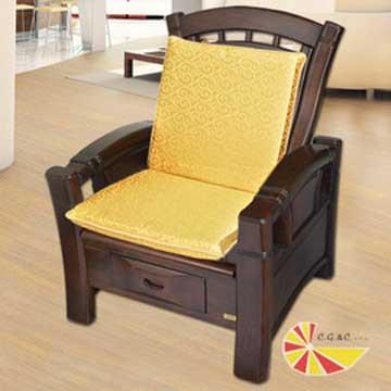 【凱蕾絲帝】木椅通~高支撐加厚連體L型坐墊（6入）－富貴金