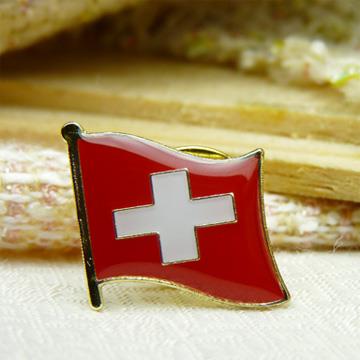 【國旗商品創意館】瑞士Switzerland徽章4入組/胸章/別針