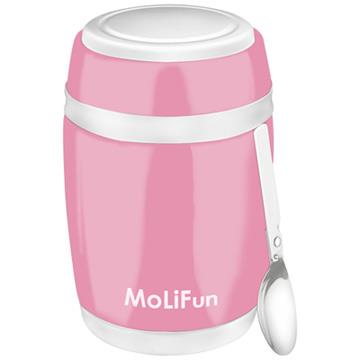 MoliFun魔力坊 不鏽鋼真空保鮮保溫燜燒食物罐480ml－櫻花粉