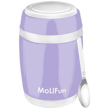 MoliFun魔力坊 不鏽鋼真空保鮮保溫燜燒食物罐480ml－微薰紫