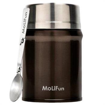 MoliFun魔力坊 316不鏽鋼輕量真空保鮮保溫悶燒罐/悶燒杯800ml－摩卡咖【金石堂、博客來熱銷】