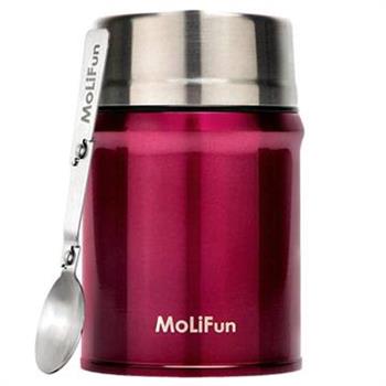 MoliFun魔力坊 316不鏽鋼輕量真空保鮮保溫悶燒罐/悶燒杯800ml－玫瑰紅【金石堂、博客來熱銷】