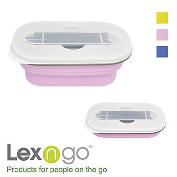 Lexngo可折疊餐盒筷子組－紫