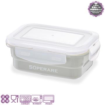 義大利Superare 鑄瓷可微波烤箱保鮮盒－方型－300ml－3入組