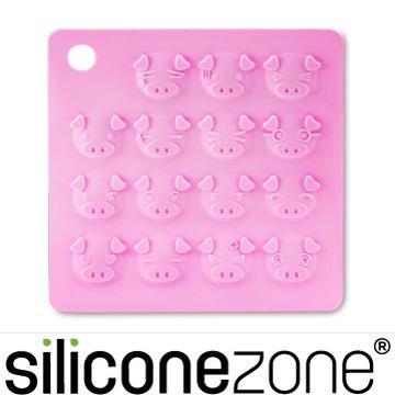 【Siliconezone】施理康耐熱矽膠粉紅小豬鍋墊－粉色
