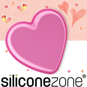 【Siliconezone】施理康耐熱愛心造型小蛋糕模－粉色
