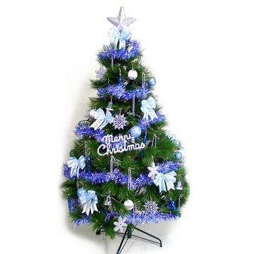 台灣製4尺/4呎（120cm）特級綠松針葉聖誕樹（+藍銀色系配件）（不含燈）