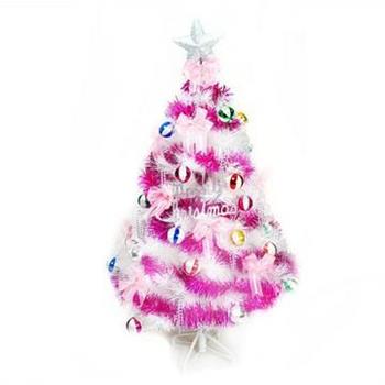 台灣製4尺（120cm）特級白色松針葉聖誕樹 （繽紛馬卡龍粉紫色系）（不含燈）【金石堂、博客來熱銷】