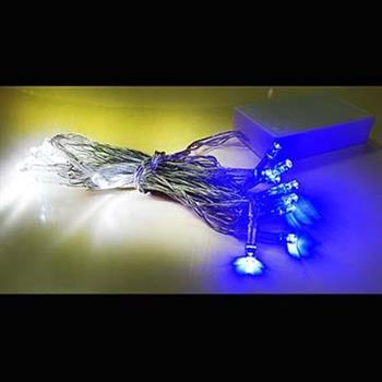 聖誕燈 LED燈串20燈電池燈 （藍白光）（透明線） （高亮度又環保） YS－XLB050003【金石堂、博客來熱銷】