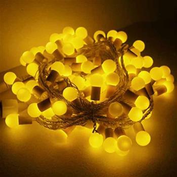 摩達客－聖誕燈100燈LED圓球珍珠燈串（插電式/暖白光透明線/ 附控制器跳機）（高亮度又省電）【金石堂、博客來熱銷】