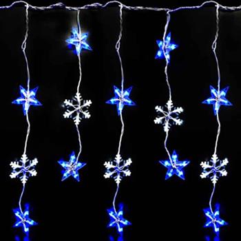 聖誕燈LED燈100燈星星雪花造型窗簾燈（附控制器跳機）【金石堂、博客來熱銷】