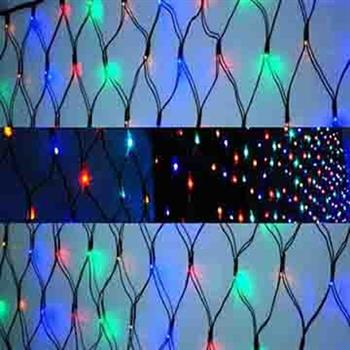 聖誕燈裝飾燈LED燈 128燈 網燈 （四彩色光） （高亮度又省電）【金石堂、博客來熱銷】