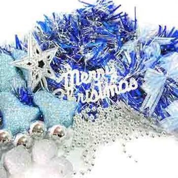 聖誕裝飾配件包組合~藍銀色系 （2尺（60cm）樹適用）（不含聖誕樹）（不含燈）【金石堂、博客來熱銷】