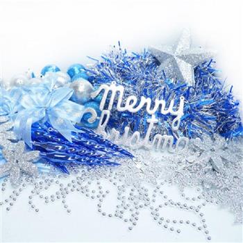 聖誕裝飾配件包組合~藍銀色系 （4~5呎樹適用）（不含聖誕樹）（不含燈）【金石堂、博客來熱銷】