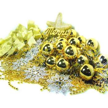 【摩達客】聖誕裝飾配件包組合~金銀色系 （7尺（210cm）樹適用）（不含聖誕樹）（不含燈）【金石堂、博客來熱銷】