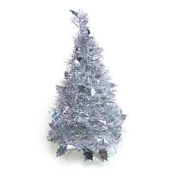 2尺/2呎（60cm） 創意彈簧摺疊聖誕樹 （銀色系）