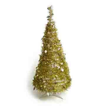 4尺/4呎（120cm） 創意彈簧摺疊聖誕樹 （金色系）