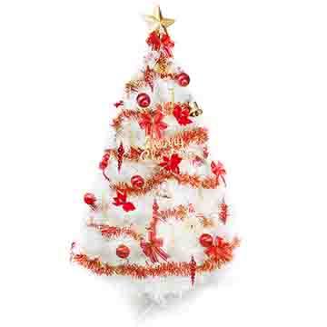 台灣製5尺（150cm）特級白色松針葉聖誕樹 （紅金色系）（不含燈