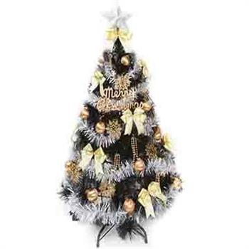 台灣製6尺(180cm)特級黑色松針葉聖誕樹 (金銀系配件)(不含燈)【金石堂、博客來熱銷】