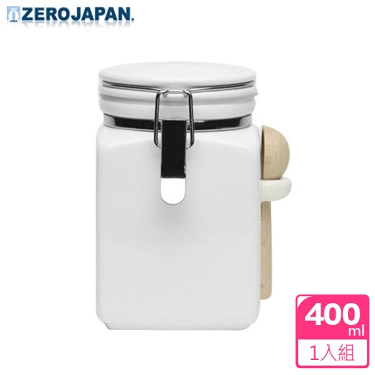 【ZERO JAPAN】方形密封罐（白）400cc