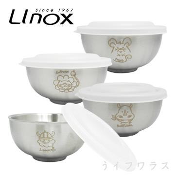 【LINOX】316卡通隔熱碗（附蓋）－11cm－3組入