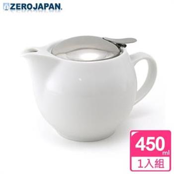 【ZERO JAPAN】典藏陶瓷不鏽鋼蓋壺(白)450cc【金石堂、博客來熱銷】