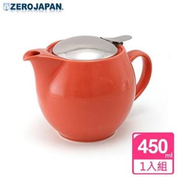 【ZERO JAPAN】典藏陶瓷不銹鋼蓋壺（蘿蔔紅）450cc【金石堂、博客來熱銷】