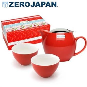 【ZERO JAPAN】典藏陶瓷一壺兩杯超值禮盒組（蕃茄紅）【金石堂、博客來熱銷】
