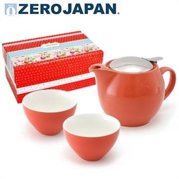 【ZERO JAPAN】典藏陶瓷一壺兩杯超值禮盒組（蘿蔔紅）【金石堂、博客來熱銷】