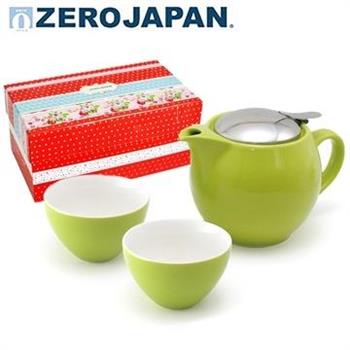 【ZERO JAPAN】典藏陶瓷一壺兩杯超值禮盒組（青草綠）【金石堂、博客來熱銷】