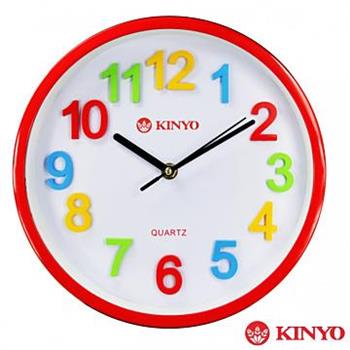 KINYO 繽紛世界－10吋創意彩色立體數字靜音掛鐘【金石堂、博客來熱銷】