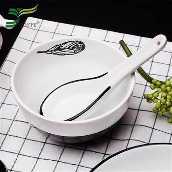 【JOYYE陶瓷餐具】小鳥依偎圓碗（一套2件）【金石堂、博客來熱銷】