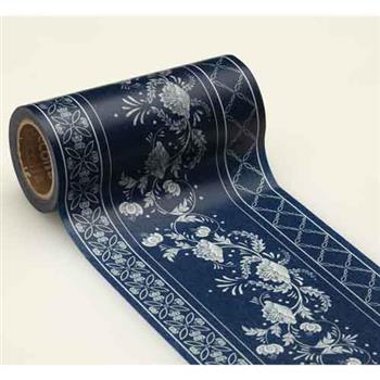 日本decolfa室內裝潢紙膠帶－深藍花M3715（寬度10cm）【金石堂、博客來熱銷】