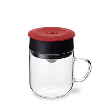 【PO:Selected】丹麥研磨過濾咖啡玻璃杯240ml (紅)【金石堂、博客來熱銷】