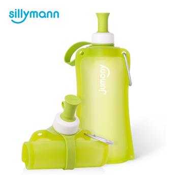 【韓國sillymann】 100%簡約便攜捲式鉑金矽膠水瓶－550ml－蘋果綠【金石堂、博客來熱銷】