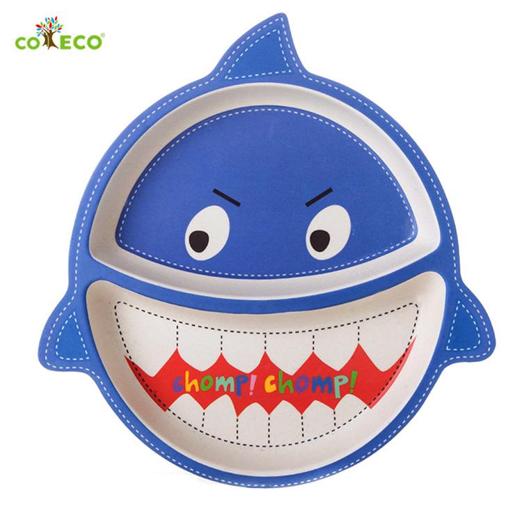 coeco竹纖維動物造型兒童餐盤－鯊魚