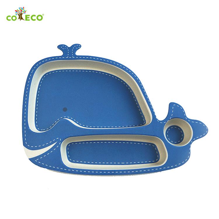 coeco竹纖維動物造型兒童餐盤－鯨魚