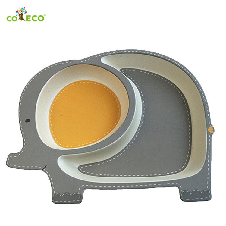 coeco竹纖維動物造型兒童餐盤－大象