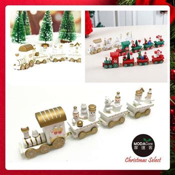 耶誕木質小火車（白色款）-聖誕禮物擺飾兒童玩具【金石堂、博客來熱銷】
