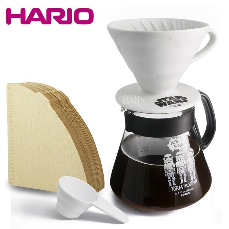 【HARIO】星際大戰 4人份陶瓷濾杯咖啡壺組（附 HARIO 濾紙 100張）